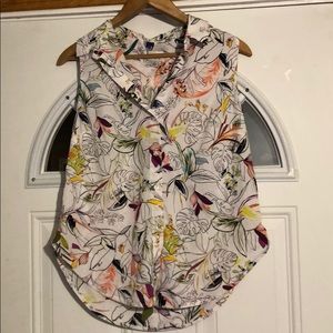 Sleeveless floral blouse